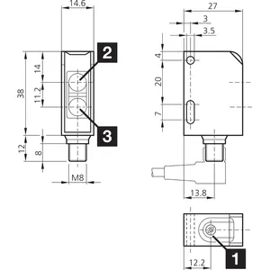 OR6-41K4N1-T3 เซ็นเซอร์ LED แบบสะท้อนแสงออปติคอล เซ็นเซอร์ความถี่การสลับ 500 เฮิรตซ์ เซ็นเซอร์ชนิดป้องกันน้ำและฝุ่น IP67 - Product Image 2