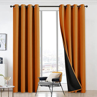 DaiRui Restaurant Couleur unie Fenêtre de maison Noir Benny 100% Rideaux occultants pour chambre