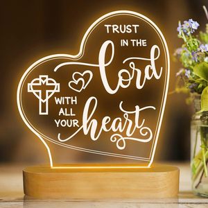 Luz de noche <span class=keywords><strong>3D</strong></span> con forma de pez de Jesús, lámpara de mesa de Color cálido óptico de ilusión de madera LED, conmemoración cristiana religiosa de Navidad - Product Image 2