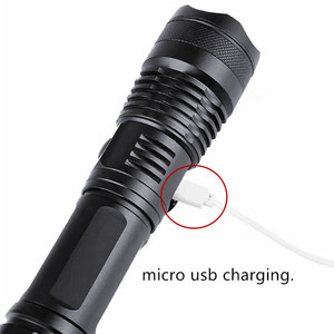 Linterna Táctica Recargable USB de 1500 Lúmenes con <span class=keywords><strong>Zoom</strong></span> XHP50, Potente Linterna de Mano Resistente al Agua con LED para Camping - Product Image 5