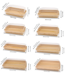 Boîte à sushi jetable écologique personnalisée en papier kraft couvercle de plateau de récipient alimentaire en gros nouilles logo personnalisé possible - Product Image 2