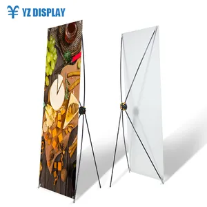 High quality custom adjustable gear wheel display racks 80*180 x banner stand supplier