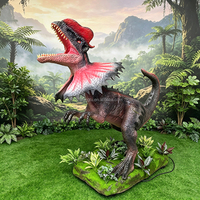 Modèle de dinosaure Dilophosaurus animatronique LONGTU avec un aspect réaliste, taille réelle, provenant directement de l'usine de dinosaures