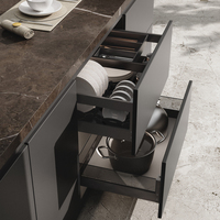 Organisateur de tiroir de cuisine en aluminium métallique VBOSR à fermeture douce, panier coulissant hydraulique modulaire pour cuisine commerciale
