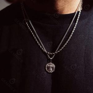 Collier pendentif homme Vitruvian en acier inoxydable 316l tendance Gemnel - Product Image 3