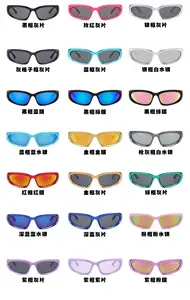نظارات شمسية Steampunk مرآة رياضية نظارات شمسية Y2K للرجال UV400 Punk ظلال مرآة ملونة ممتازة