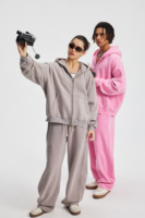 Sudadera con capucha unisex de forro polar 370G, transpirable, cortavientos, de corte holgado y corto, con cremallera, cuello alto, oversize, lisa, teñida con efecto lavado, venta al por mayor, logotipo personalizado