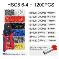 Kit de sertissage de fils 1200 pièces, jeu de pinces pour embouts de cordon, embouts de lacets et bornes, outil essentiel pour la gestion des fils