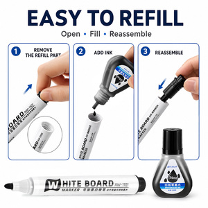 <span class=keywords><strong>Marqueur</strong></span> effaçable pour <span class=keywords><strong>tableau</strong></span> <span class=keywords><strong>blanc</strong></span> 60 ml, encre <span class=keywords><strong>rechargeable</strong></span> noir, bleu, rouge, vert, adapté aux tableaux blancs - Product Image 5