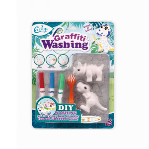 Juego de manualidades educativas para niños, juguete de dinosaurio, Kit DIY de pintura, dibujo de grafiti, lavado de animales, juguetes para colorear - Product Image 1