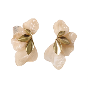 Aretes de Moda ER2601-22KQ con Diseño de Flor, Joyería para Fiesta para Mujer, Chapados en Oro de 24K, Aleación de Zinc - Product Image 2