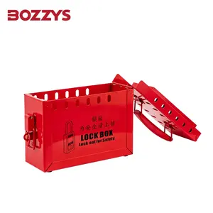 BOZZYS OEM Manufacturers Portable Metal Steel Industrial Safety Loto Lock Group Lockout Box With 12 Keyholes Slot