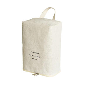 Sac de rangement pour chaussures en coton et lin, grande capacité, housse anti-poussière portable pour baskets et chaussures de sport, blanc - Product Image 3