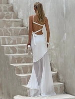Femmes élégant mince Satin Maxi robe nouvel été écologique Sexy fronde sans manches col carré XS motif solide élégant Long