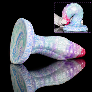 NNSX Dildo épais à écailles de serpent avec <span class=keywords><strong>ventouse</strong></span>, texture flexible de tentacules de pieuvre cyan, point G réaliste, plug anal, jouets sexuels pour femmes et gays - Product Image 1