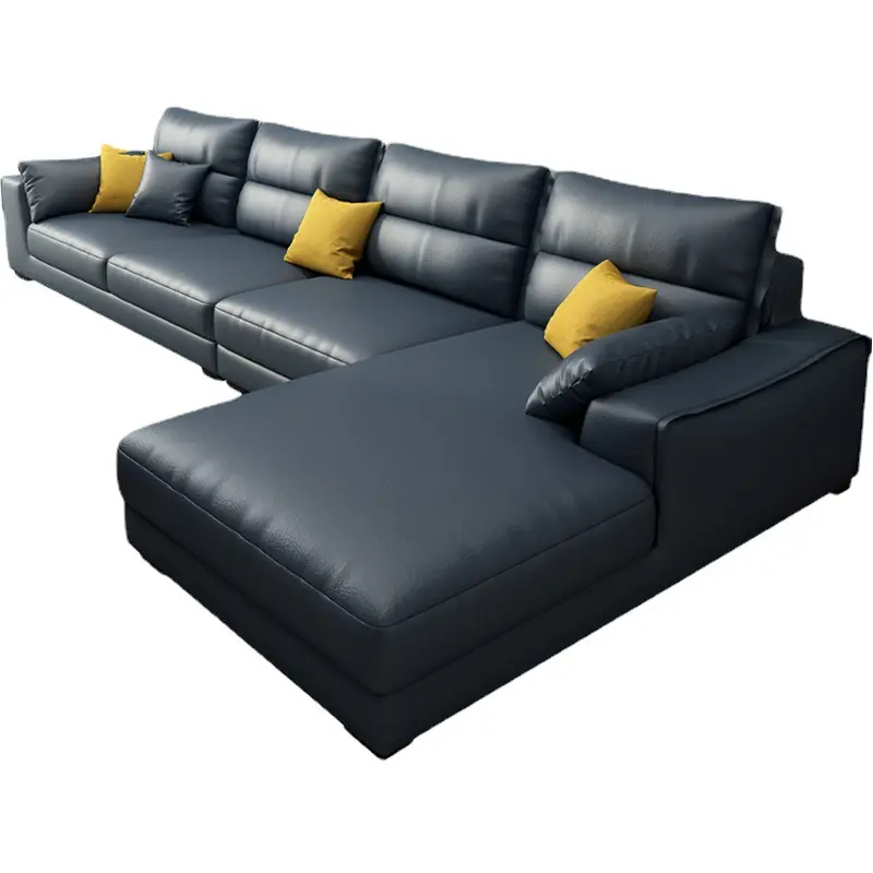 Sofá de luxo moderno marrom preto cinza conjunto de sofá de couro móveis para sala de estar sofá moderno