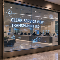 Écran LED transparent pour vitrine de banque, affichage LED personnalisé sur verre