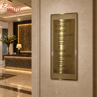 Panneau de signalisation directionnel mural en métal de luxe personnalisé pour hôtel, guide de planification des étages pour hall d'entrée