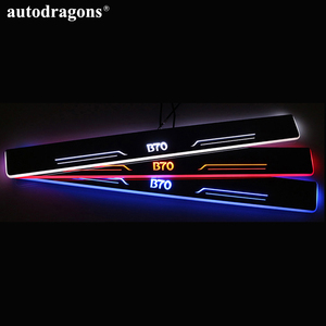 AutoDragons 4 pièces Bande de protection de seuil de porte LED dynamique, étanche, en acier inoxydable, à changement de couleur, avec éclairage de bienvenue - Product Image 2