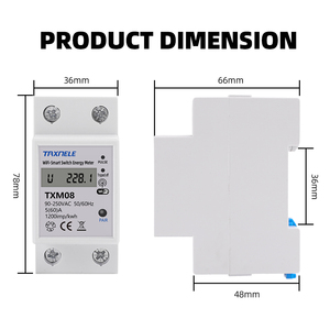 Medidor de Energía Inteligente WIFI Tuya 60A para Riel DIN, Temporizador, Monitor de Energía, Medidor de kWh, Vatímetro, 110V 220V, Compatible con Smart Life, Alexa, <span class=keywords><strong>Google</strong></span> Home, Alice - Product Image 3