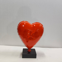 Nouveautés, statue de ballon en forme de cœur peinte à la main de haute qualité, artisanat en résine, ornements, sculpture, ballon orange, décoration d'intérieur