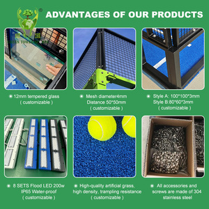 Pista de Pádel Panorámica Comercial con Vista Completa, Pista de <span class=keywords><strong>Tenis</strong></span> de Pádel con Tamaño Personalizado, Logotipo Personalizado, Directo de Fábrica para Clubes, Instalaciones Deportivas y Estadios - Product Image 2