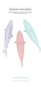 Juguete de hierba gatera de silicona para gatos, dientes molares para pescado, limpieza interactiva, cepillo de dientes, pescado - Product Image 2