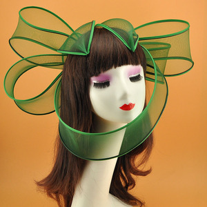 Cerimonia delle signore del giorno di fantasia blu nero <span class=keywords><strong>rosso</strong></span> grande capelli fascinators formale <span class=keywords><strong>cappello</strong></span> da chiesa per le donne copricapo della sposa fasce per la testa - Product Image 4