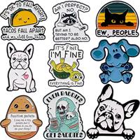 Wholesale Metal Cartoon Pins Cute Dog Turtle Animal Enamel Lapel Pins Lovely Potato Enamel UV Printing Decorative Brooches Pins