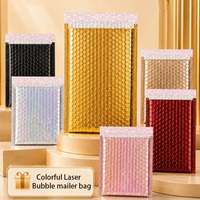 Enveloppes à bulles métalliques roses, sacs d'expédition rembourrés, enveloppes auto-adhésives, étanches à l'humidité pour câbles, chargeurs, gadgets électroniques