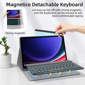 Đối với Samsung Galaxy Tab S9/FE 11 inch có thể tháo rời từ PU da bàn phím trường hợp không dây trẻ em bằng chứng trường hợp máy tính bảng với chủ - Product Image 2