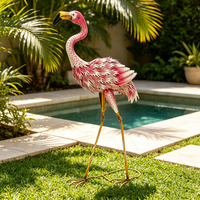 Statues de jardin en métal de style nordique, décorations d'extérieur, sculpture de flamant rose pour la décoration de patio