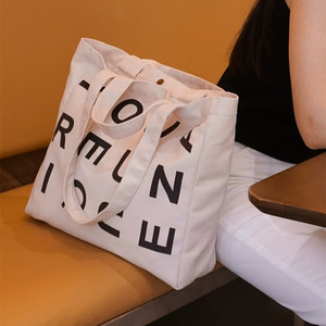 Custom logo Durable Natural Recycled Reusable Shopping Cotton Canvas Tote <b>Bag</b> With Two Handles - Product Image 3