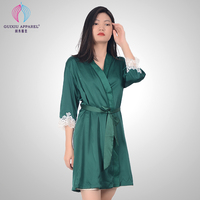 Boguixiu — Robe en Satin à manches longues, pour femme, en maille avec ceinture, à la mode, contrastée