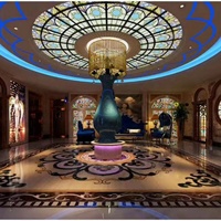 Vidrio Sólido Teñido Personalizado para Dormitorio, Salón, Sala de Estar, Hotel, Decoración de Paredes y Techos, Triple Acristalamiento, Estilo Europeo