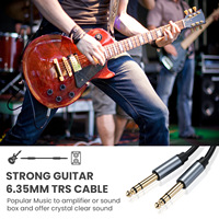 1/4 Zoll TRS-Instrumenten kabel, gerade 6,35mm Stecker-Stereo-Audio-Verbindungs kabel, 6,35mm symmetrische Leitung
