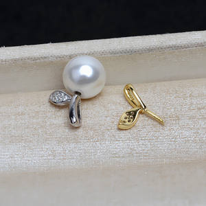 Pendentif tête de pomme germe de soja semi-fini en argent S925, plateau vide pour perles DIY, accessoires 9-14, pour femme, pour bijoux - Product Image 3