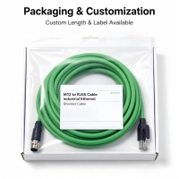 Konektor Ethernet RJ45 PVC M12D Terproteksi - Harness 4-Core Male Aviation Plug IP67 Digunakan pada Mesin Industri Tahan Lama