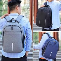 Sac pour ordinateur portable Sac à dos pour ordinateur portable avec impression de logo personnalisé et port de charge USB Sac d'école en tissu Oxford idéal