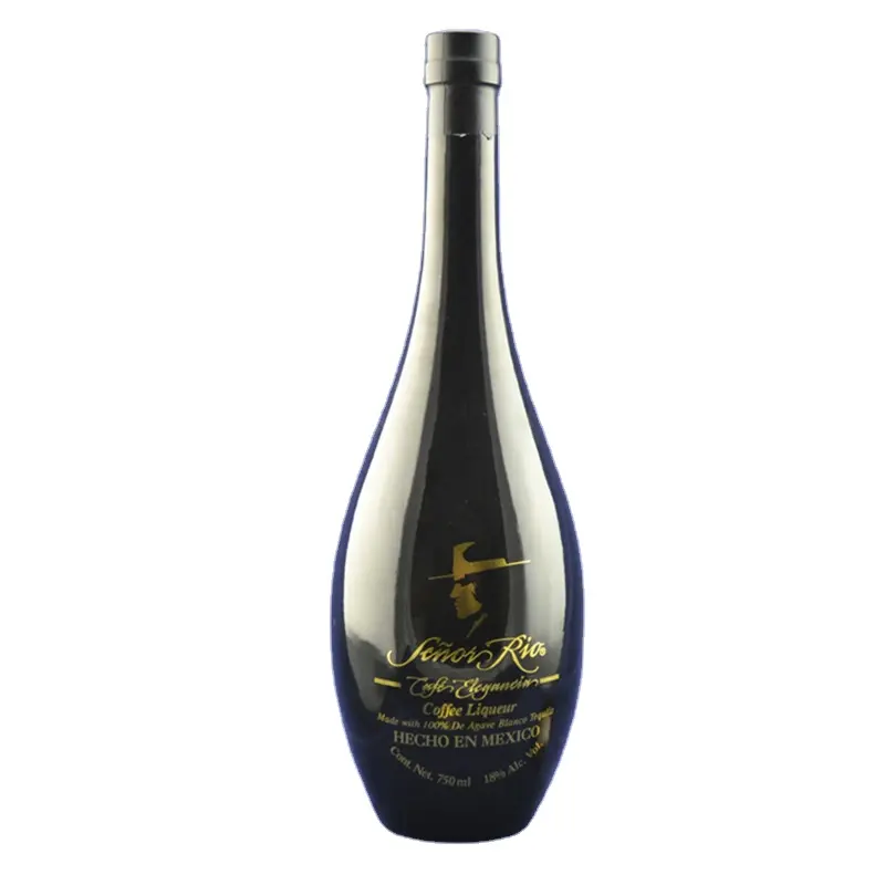 painting black color water drop shape frosted 500 ml Liquor Champagne Gin Vodka Whisky Wine Empty Crystal Glass Bottles