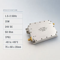 Module amplificateur de puissance RF 15W 1500-2500MHz, boîtier en aluminium, connecteur SMA, 24V DC pour communication radar
