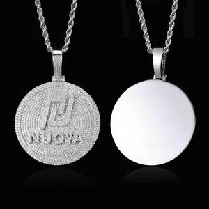 Colgante de Moissanita Circular con Inicial VVS, Medallón Redondo con Letra del Alfabeto, Plata 925, Estilo Hip Hop Bling, Amuleto Personalizado, Certificado GRA, Pasa el Test de Autenticidad - Product Image 6