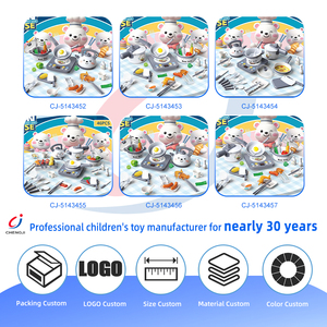 Chengji Ensemble de cuisine <span class=keywords><strong>pour</strong></span> enfants, jeu d'imitation d'intérieur, <span class=keywords><strong>petit</strong></span> chef, jouets de simulation alimentaire en plastique, ours mignon - Product Image 4