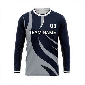 Camisetas de Manga Larga con Cuello en V para Hombre, Sublimación Completa, Impresión 3D, Diseño y Talla Personalizados, 100% Poliéster Transpirable - Product Image 1