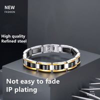Bracelets en bois d'ébène et acier inoxydable faits à la main de haute qualité, personnalisables, pour hommes, vente en gros