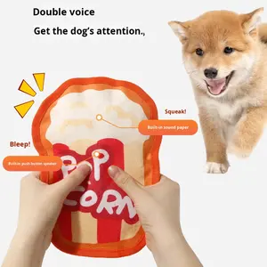 Büyük ve küçük köpekler için ısırmaya dayanıklı çevre dostu <span class=keywords><strong>PVC</strong></span> köpek çiğneme oyuncakları taklit burger kızartması diş taşlama sıkıntı rahatlatmak - Product Image 4