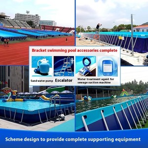 Grande <span class=keywords><strong>piscine</strong></span> mobile à treillis pour adultes, <span class=keywords><strong>piscine</strong></span> <span class=keywords><strong>en</strong></span> toile pour travailleurs, montage extérieur - Product Image 4