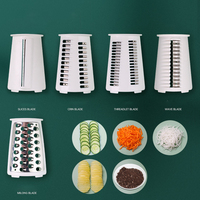 5 In 1Mandoline Roterende Ronde Plastic Drum Gadgets Gereedschap Handmatige Snijder Shredder Fruit Groente Snijmachine Chopper