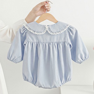 Tutina per <span class=keywords><strong>Bambina</strong></span> con Colletto a Bambola e Pizzo, Maniche Lunghe, Ricamo a Fiocco, <span class=keywords><strong>Body</strong></span> per Uso Quotidiano dei Bambini - Product Image 4