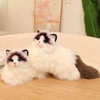 Jouet animal en peluche poupée de chat marionnette de simulation de peau douce